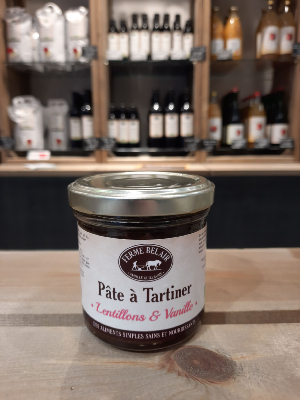 Pâte à tartiner lentillons/vanille bio 160g.